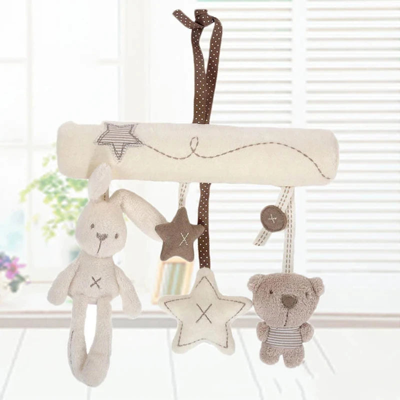 Hanging Bed Rabbit Baby Hand Bell Safety Seat Plush Toy Multifunctional Plush Toy Stroller