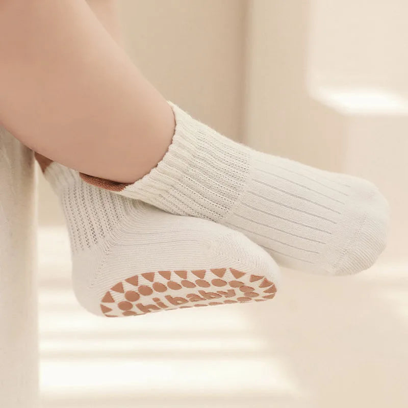 3 Pairs Kids Cotton Socks Boys and Girls Non-slip Floor Socks
