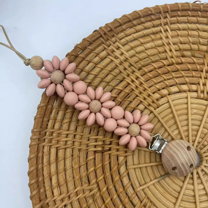 Baby Pacifier Clip Flower Handmade