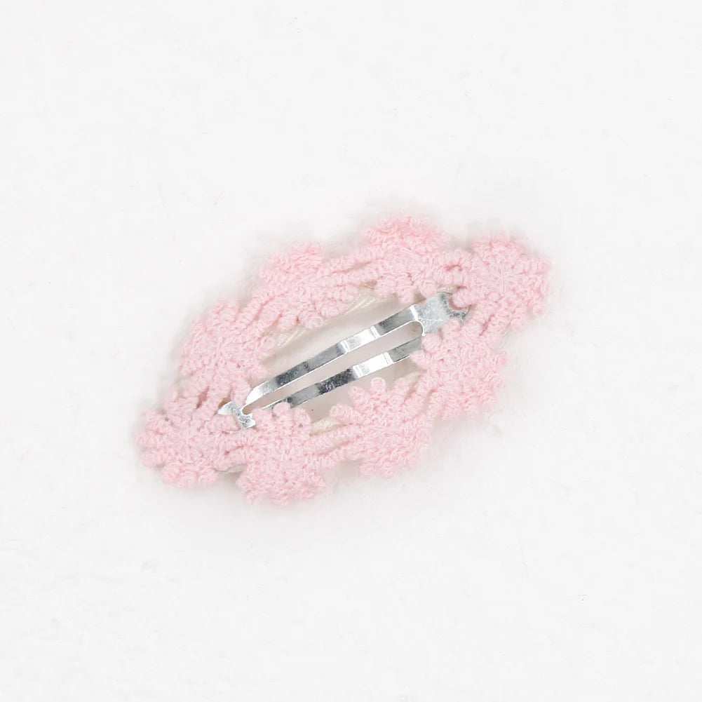 6Pcs/Set Ins Flower Crochet Bobby Snap Hairpins 6.5cm Knitted Princess Baby Girls Hair Bow Clips Safety Korean Newborn Hairgrips