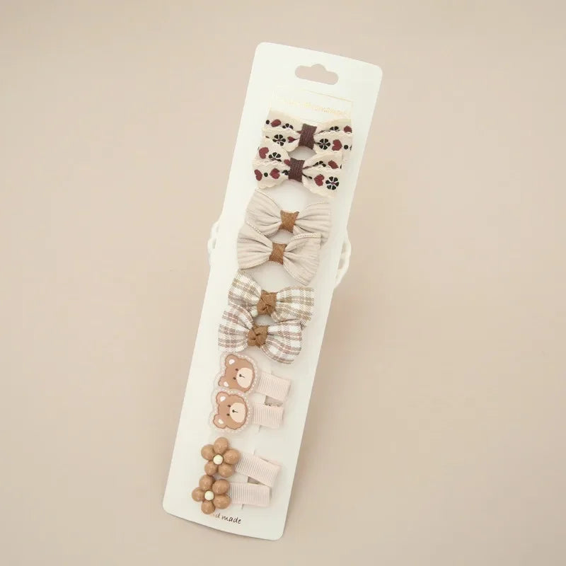 10Pcs/Set Children's Hairpins Cute Headwear Hair Accessories Bow for Baby Girl Scrunchie Hair Clips Kids Barrettes Headwear