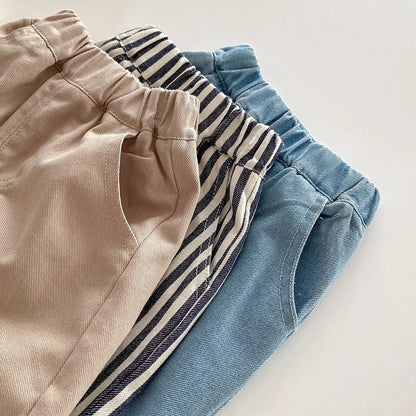 Striped Pants/Trousers Children Solid Denim Jeans Britches