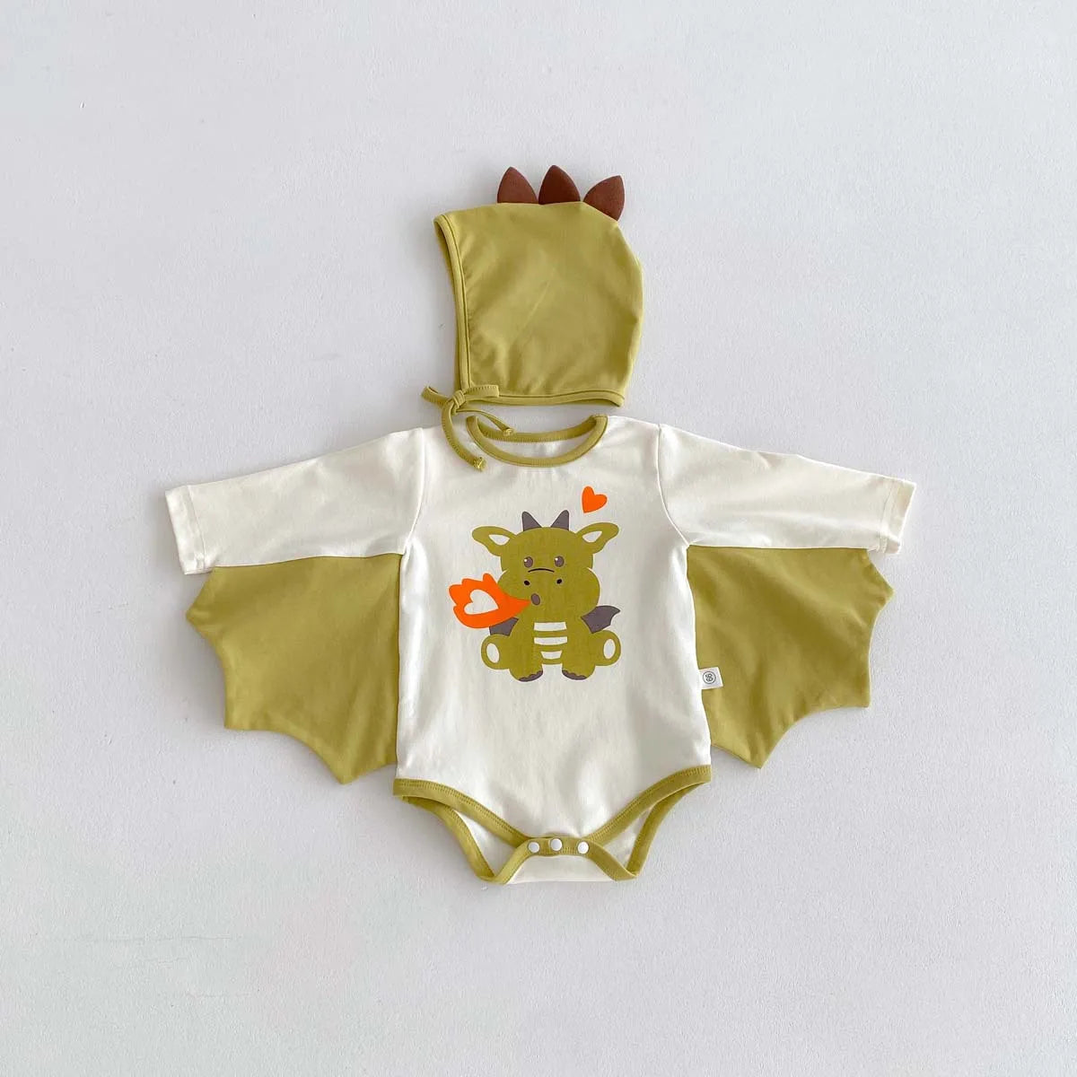 Fire dragon print 0-2 years old cartoon children's clothing including hats