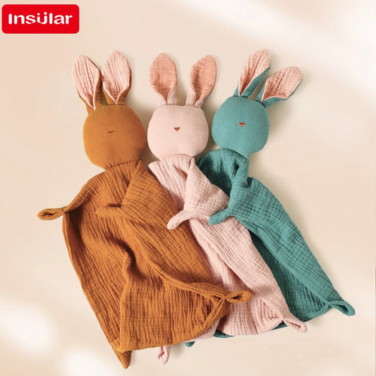 Soothing Towel 100% Muslin Cotton Infant Cartoon Handkerchief Cute Bunny