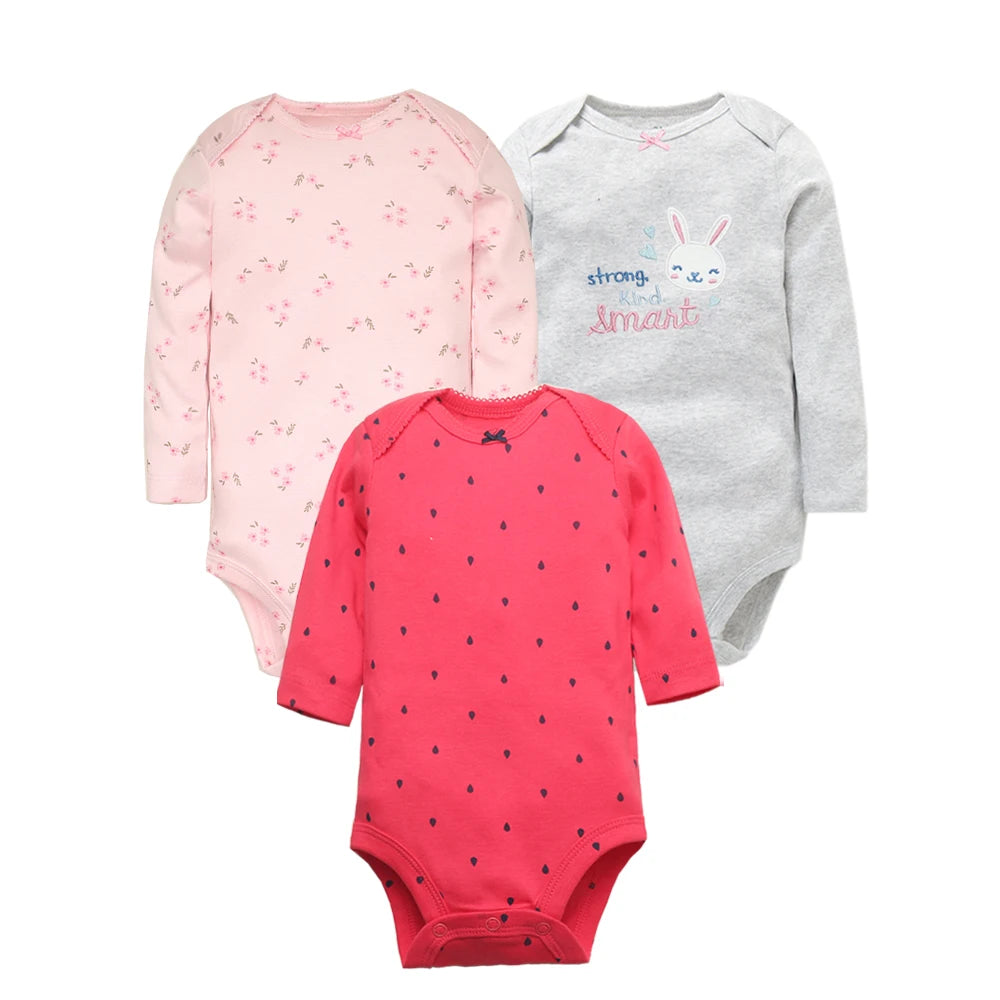 Spring Autumn Baby Bodysuits 3/4/5PCS Long Sleeve Baby Boy Girl Clothes 100% Cotton Newborn Body Infant 0-24Month