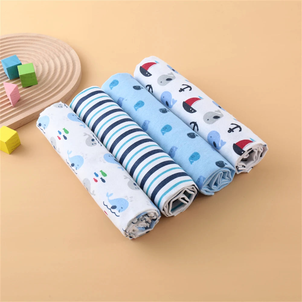 4Pcs Neutral Baby Swaddle Blanket Set