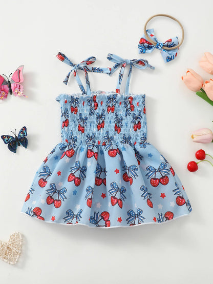 Baby Girl Summer Cherry Print Romper Onesie Infant Clothing Comfortable Soft Fabric Baby Clothes