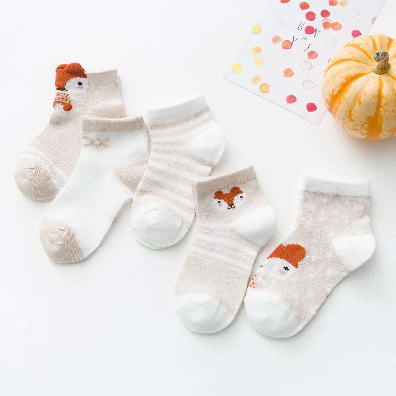 5Pairs Baby Socks for Girls Cotton Mesh