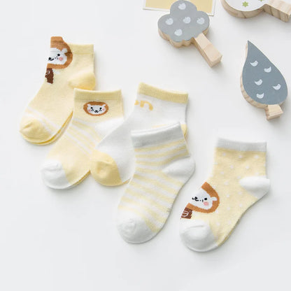 5Pairs Baby Socks for Girls Cotton Mesh
