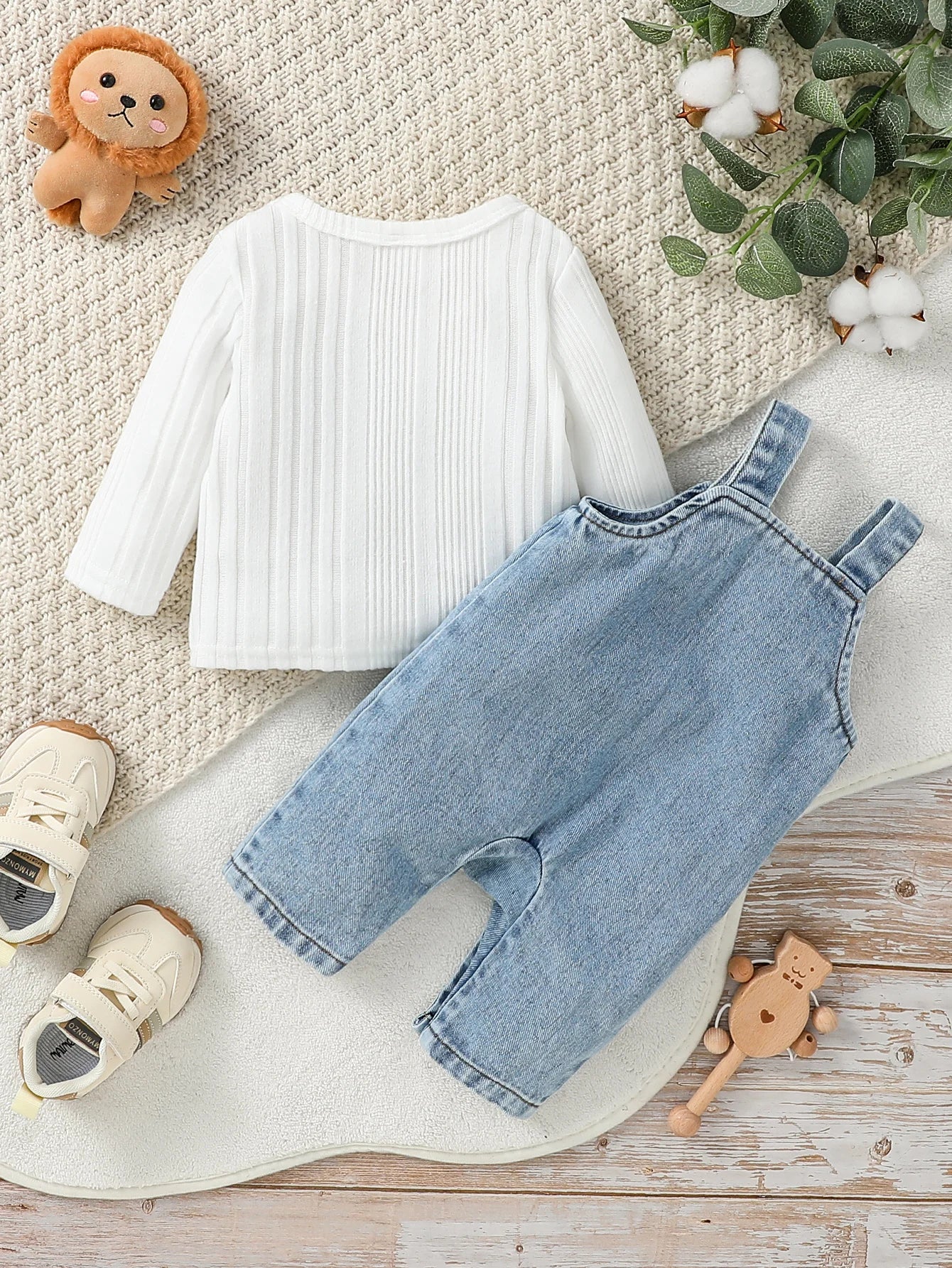 2025 2Pcs Baby Boys/Girls All Seasons Long Sleeve Top& Rompers Jumper With Letter For Newbron Fashion Daily wear Clothing Set