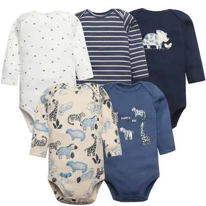 Spring Autumn Baby Bodysuits 3/4/5PCS Long Sleeve Baby Boy Girl Clothes 100% Cotton Newborn Body Infant 0-24Month