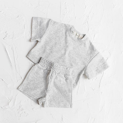 Toddler Baby Boys Clothes Fashion Summer Outfit Sets Short Sleeve Solid Color Tops  Shorts 2PCS Casual Kids Clothes  Suit