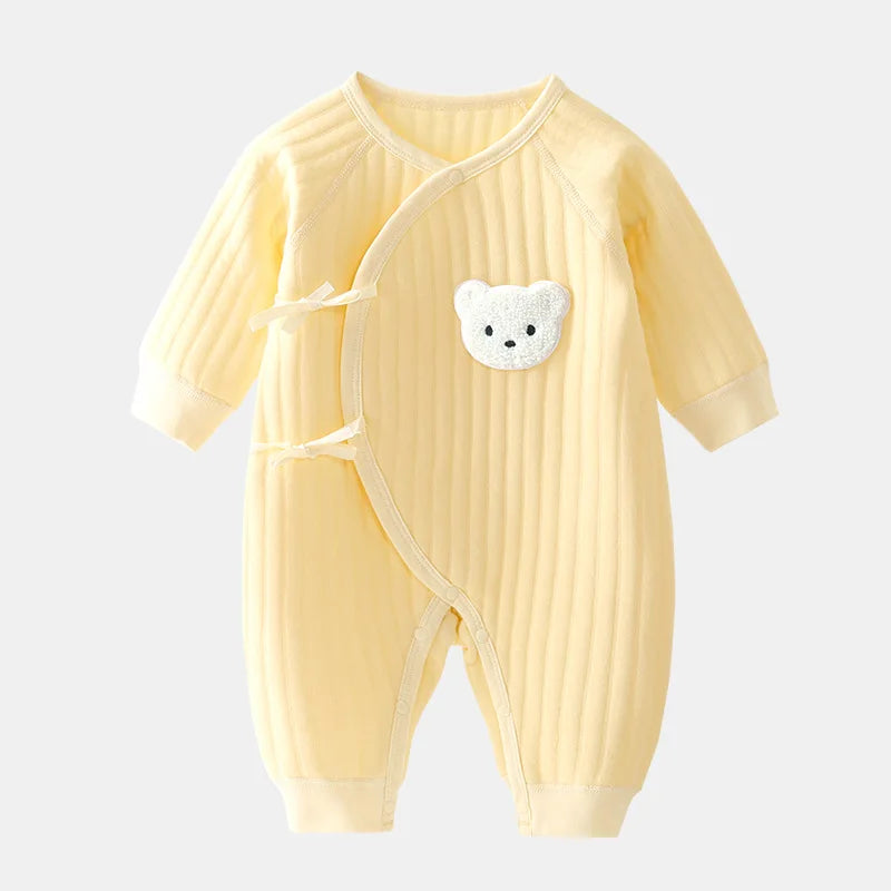 Somenie Boys Girls Bodysuit Newborn Winter Onesie Clothes Cotton Toddler Home Wear  0-6M Thickened Spring and Autumn Clothing
