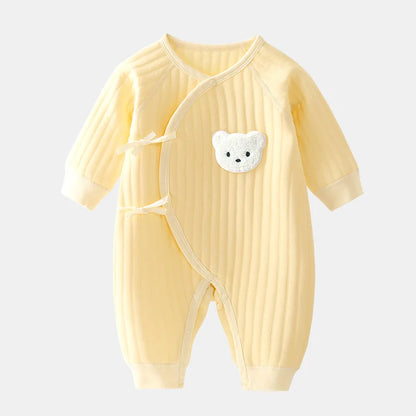 Somenie Boys Girls Bodysuit Newborn Winter Onesie Clothes Cotton Toddler Home Wear  0-6M Thickened Spring and Autumn Clothing