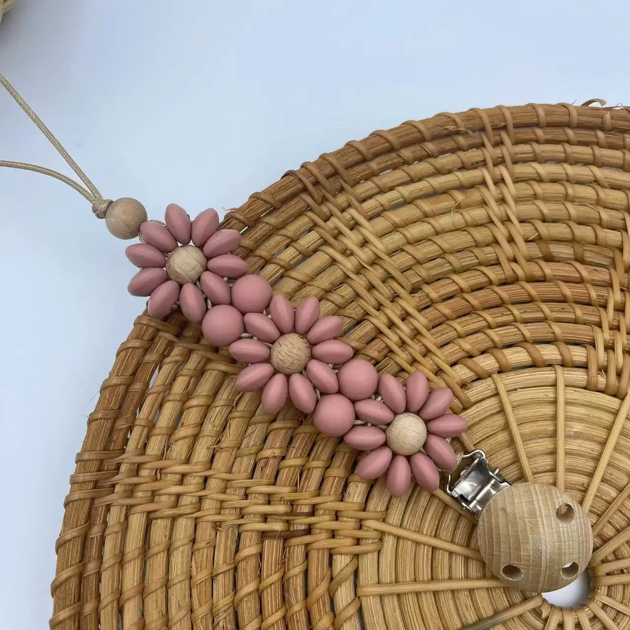 Baby Pacifier Clip Flower Handmade