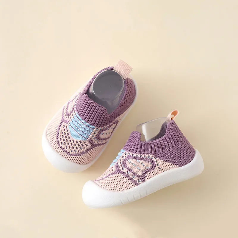 Baby Shoes Anti-slip Breathable Infant Crib Floor Socks with Rubber Sole for Children