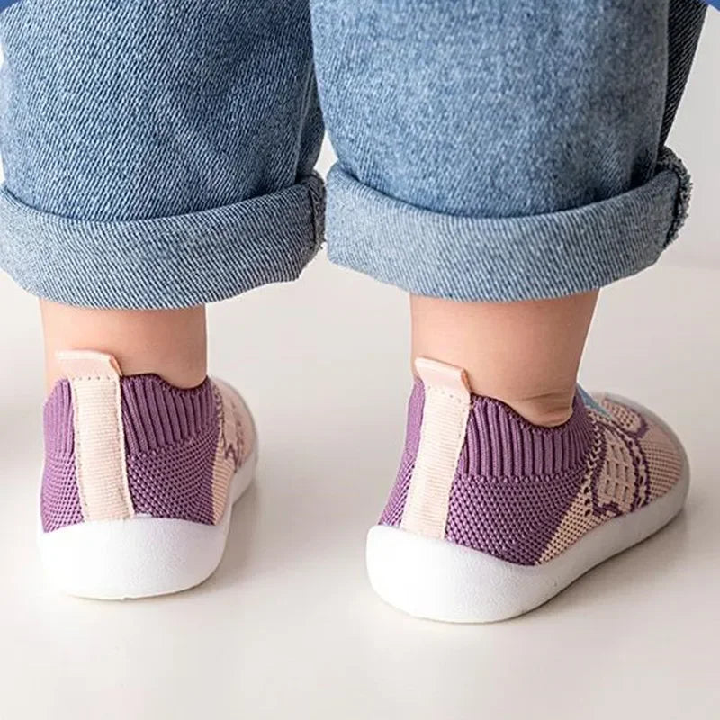 Baby Shoes Anti-slip Breathable Infant Crib Floor Socks with Rubber Sole for Children