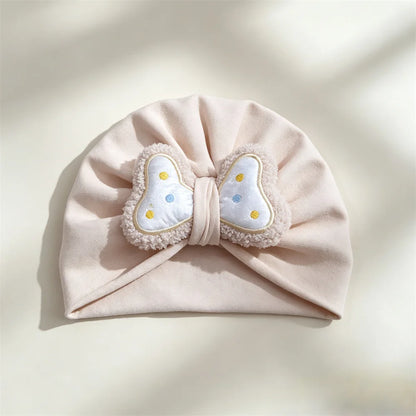 Cotton Baby Hat Fashion Bowknot Turban Knitted Baby Girl Hat Muslim Warm Infant Indian Hats Toddler Beanie Cap Kids Head Wrap