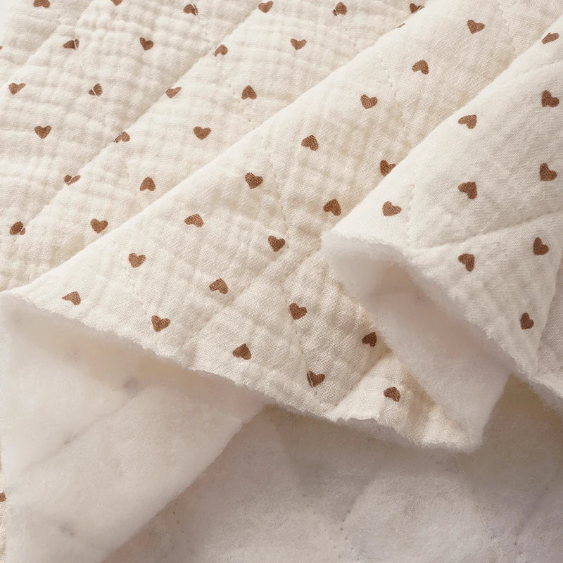 0.5m/1m/2m Thickened Pure Cotton Double-layer Crepe Quilted Cotton Fabric for Blanket Vest Children's Clothing DIY Sewing Fabric
