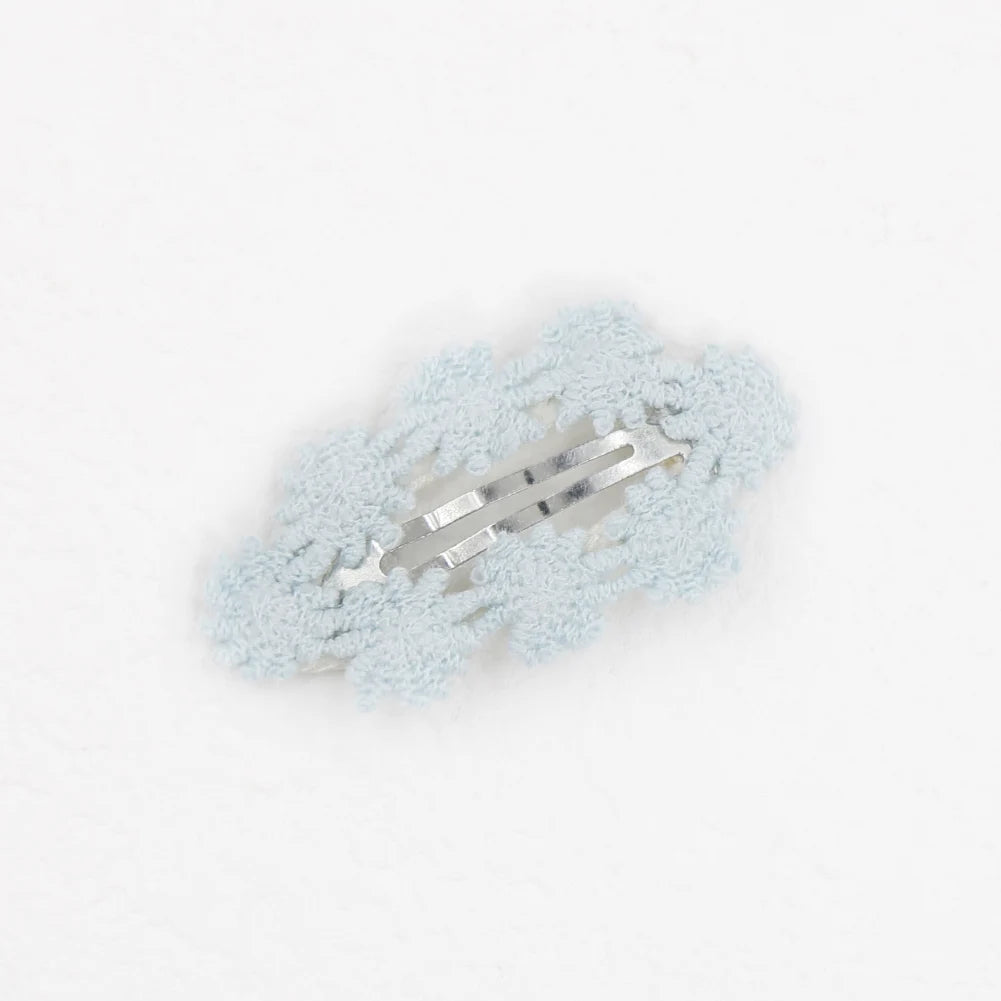6Pcs/Set Ins Flower Crochet Bobby Snap Hairpins 6.5cm Knitted Princess Baby Girls Hair Bow Clips Safety Korean Newborn Hairgrips