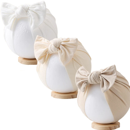3Pcs/ Baby Girls Flower Print Bow Headwrap