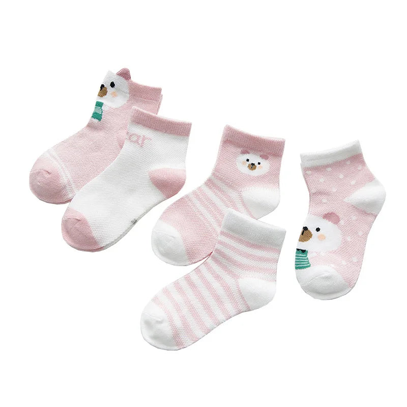 5Pairs Baby Socks for Girls Cotton Mesh