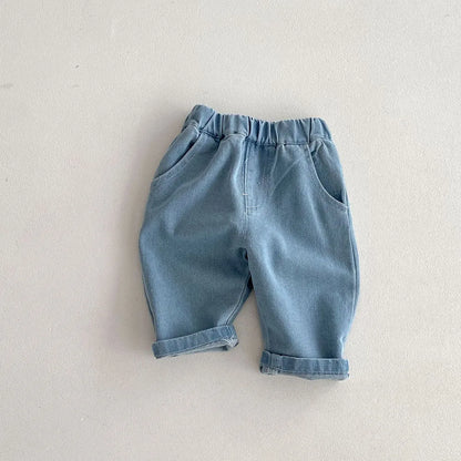 Striped Pants/Trousers Children Solid Denim Jeans Britches