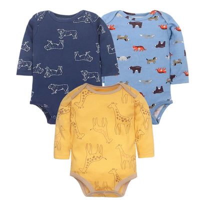 Spring Autumn Baby Bodysuits 3/4/5PCS Long Sleeve Baby Boy Girl Clothes 100% Cotton Newborn Body Infant 0-24Month