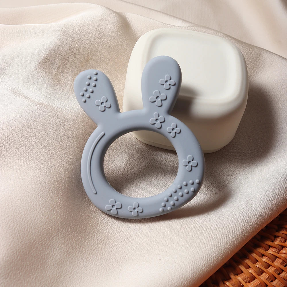 New Baby Teether carrot bunny Shape Silicone Teether Teething Toy Kids Sensory Educational teething Toy