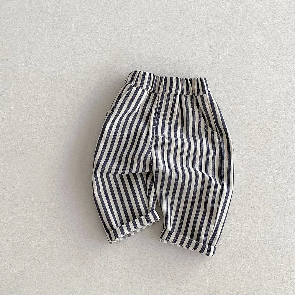 Striped Pants/Trousers Children Solid Denim Jeans Britches