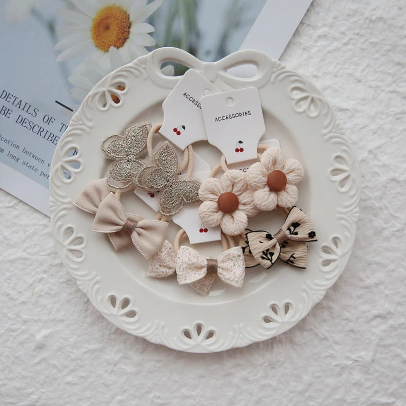 10Pcs Children's Flower Hair Accessories Hair Bow Headwear