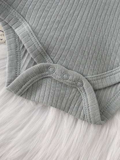 3PCS New style long-sleeved onesie Cotton fabric