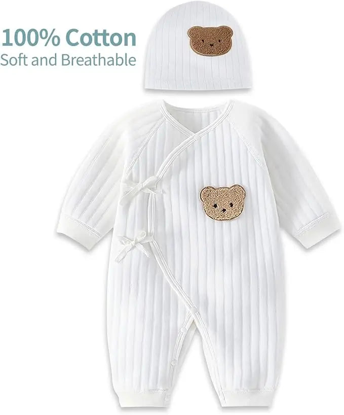 Somenie Boys Girls Bodysuit Newborn Winter Onesie Clothes Cotton Toddler Home Wear  0-6M Thickened Spring and Autumn Clothing