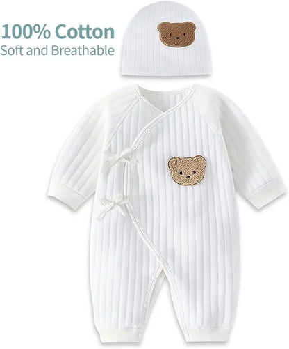 Somenie Boys Girls Bodysuit Newborn Winter Onesie Clothes Cotton Toddler Home Wear  0-6M Thickened Spring and Autumn Clothing