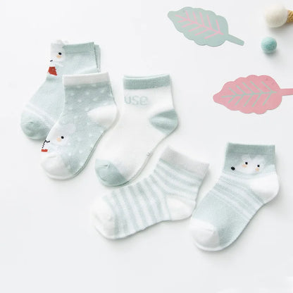 5Pairs Baby Socks for Girls Cotton Mesh
