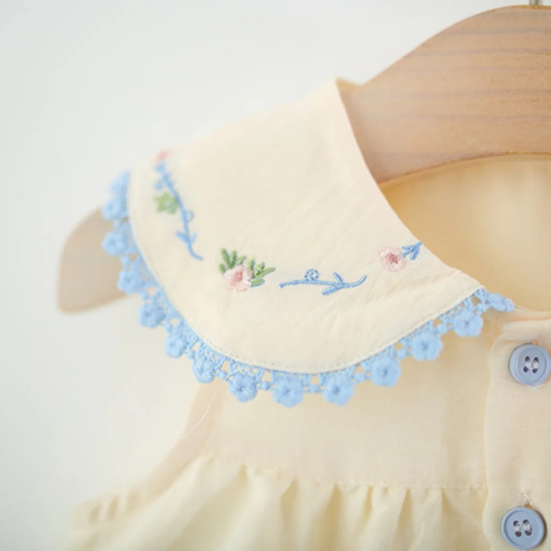 Baby Dress Summer Floral Print Sleeveless Girls' Dress With Bow Adorable Beach Princess Children's Dress Baby Girl Clothes