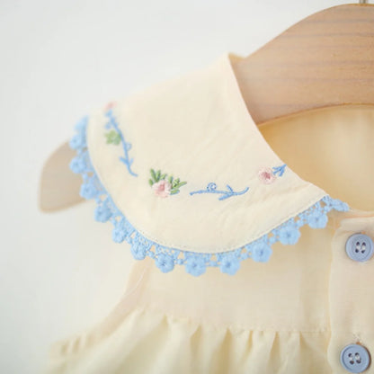 Baby Dress Summer Floral Print Sleeveless Girls' Dress With Bow Adorable Beach Princess Children's Dress Baby Girl Clothes