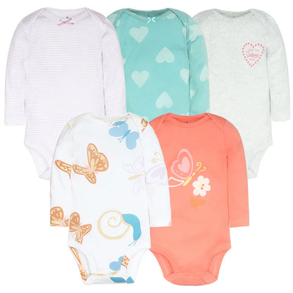 Spring Autumn Baby Bodysuits 3/4/5PCS Long Sleeve Baby Boy Girl Clothes 100% Cotton Newborn Body Infant 0-24Month