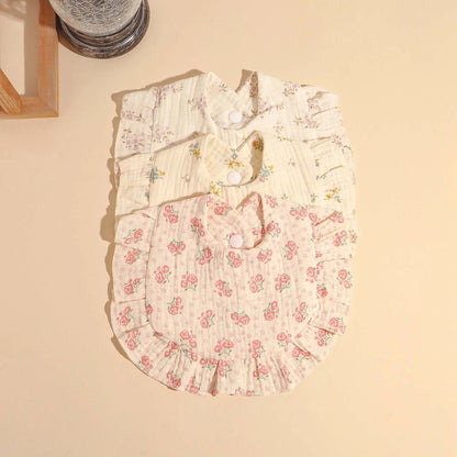 3pcs Baby Ruffle Edge Bibs Infant Burp Cloth