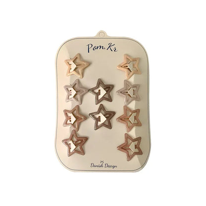 New 10pcs Colorful Star Hair Clips for Baby Girls Glitter Metal Snap BB Clip Hairpin Headwear Infant Kids Hairclip Accessories