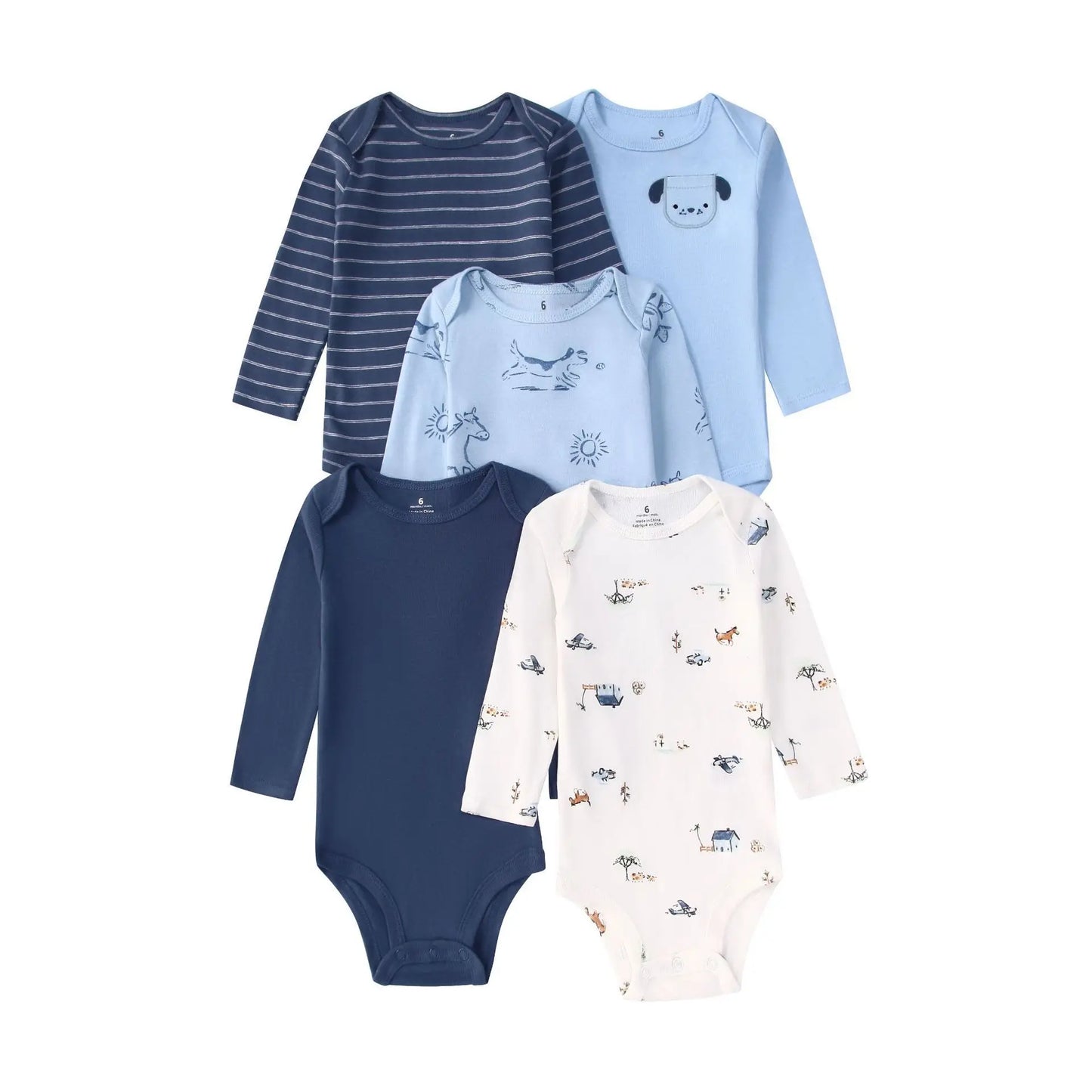 5Pcs/Lot Baby Bodysuits High Quality Uniesx Newborn Baby Clothes 100% Cotton Baby Clothing Set Infant Bebe Baby Boy Girl Clothes