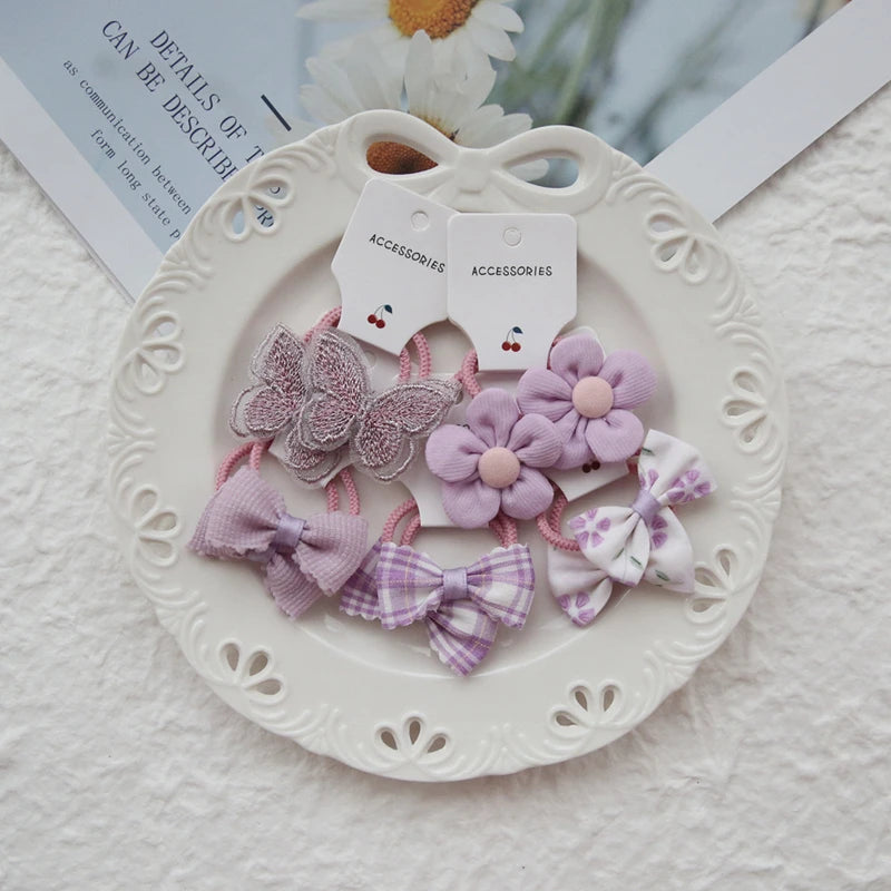 10Pcs Children's Flower Hair Accessories Hair Bow Headwear
