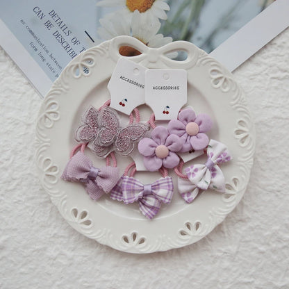 10Pcs Children's Flower Hair Accessories Hair Bow Headwear