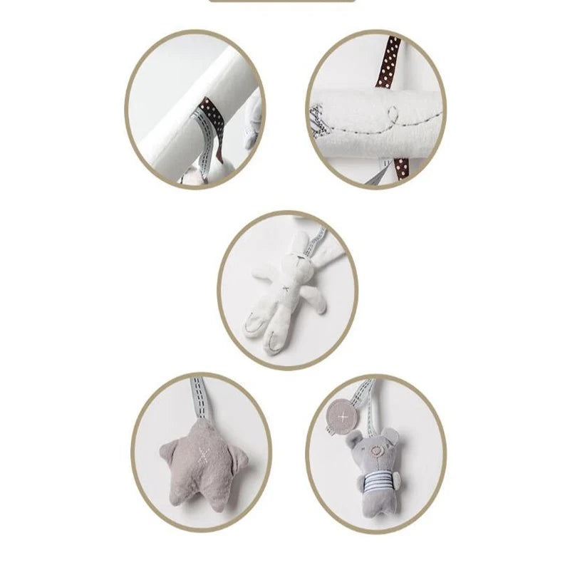 Hanging Bed Rabbit Baby Hand Bell Safety Seat Plush Toy Multifunctional Plush Toy Stroller
