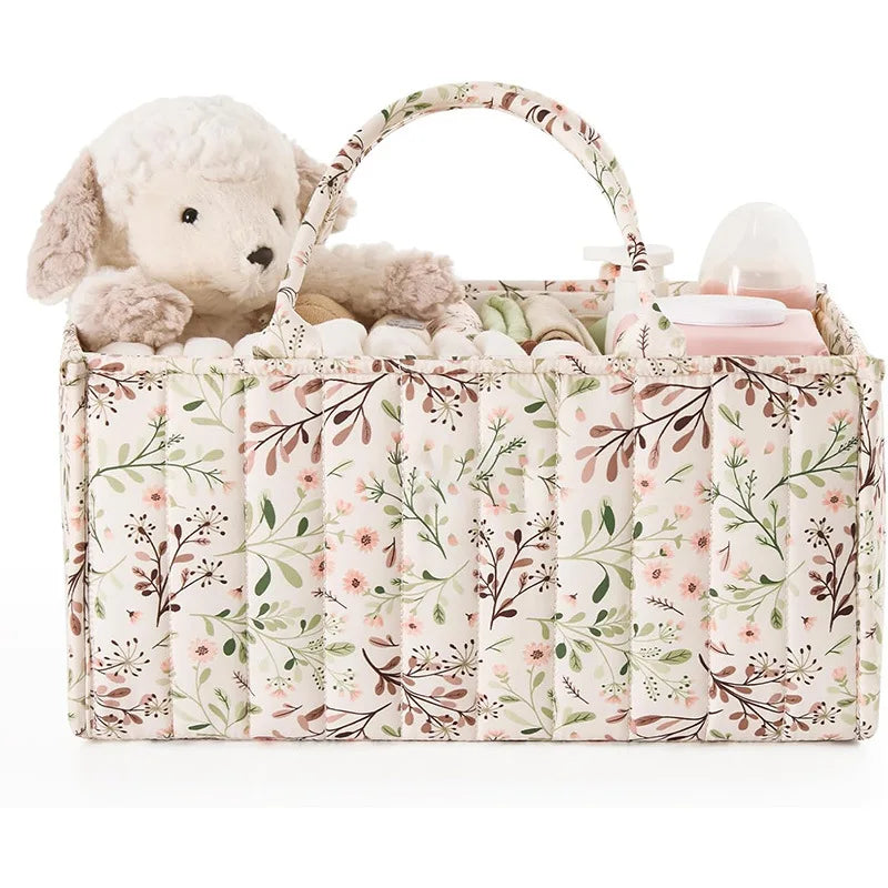 Diaper Caddy Organizer, Stylish Nursery Storage Basket
