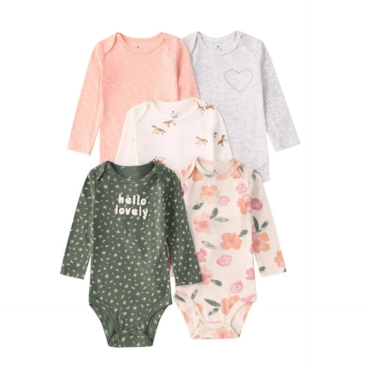 5Pcs/Lot Baby Bodysuits High Quality Uniesx Newborn Baby Clothes 100% Cotton Baby Clothing Set Infant Bebe Baby Boy Girl Clothes
