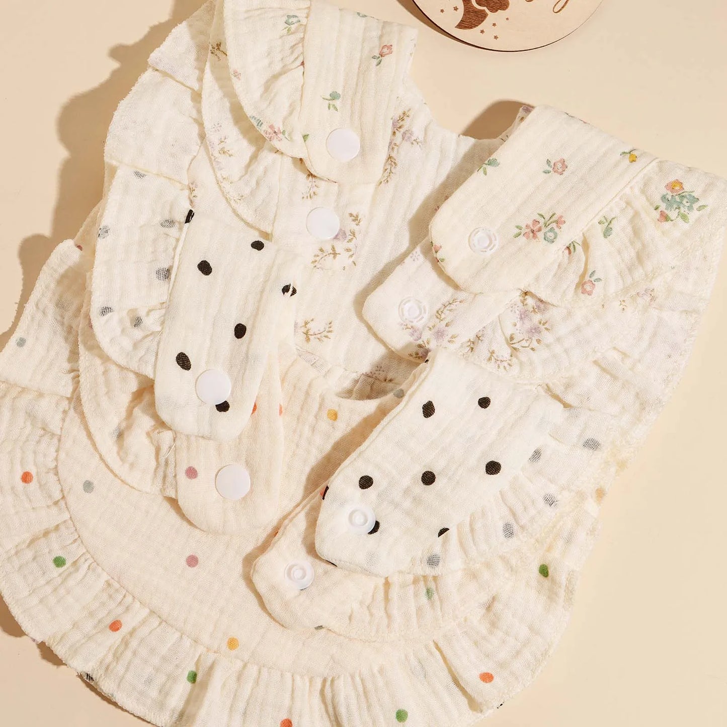 3pcs Baby Ruffle Edge Bibs Infant Burp Cloth