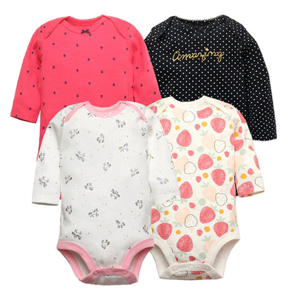 Spring Autumn Baby Bodysuits 3/4/5PCS Long Sleeve Baby Boy Girl Clothes 100% Cotton Newborn Body Infant 0-24Month