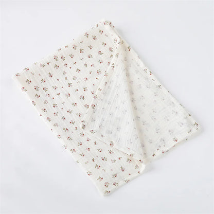 Cotton Swaddle Blanket Baby Blanket Floral Print Muslin Diaper Swaddle New Born Crinkle Fabric Baby Born Stroller Cover