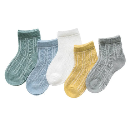 5Pairs Baby Socks for Girls Cotton Mesh